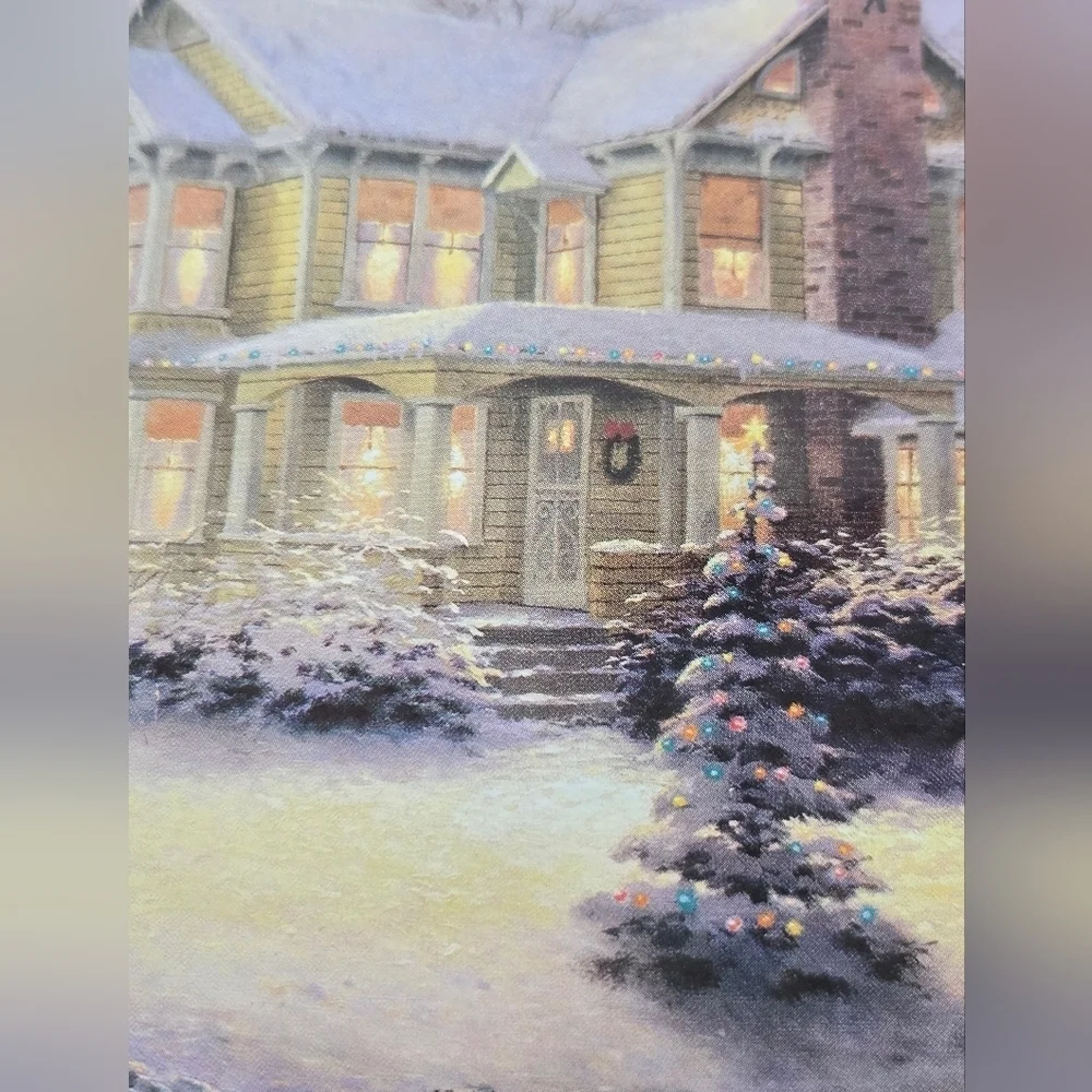 VINTAGE THOMAS KINKADE SMALL METAL TRAYS SET OF 3 VICTORIAN CHRISTMAS III 2004